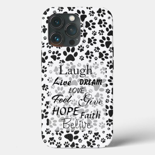 Dog Paws Black and White Polka Dot Case-Mate iPho Case-Mate iPhone Hülle (Rückseite)