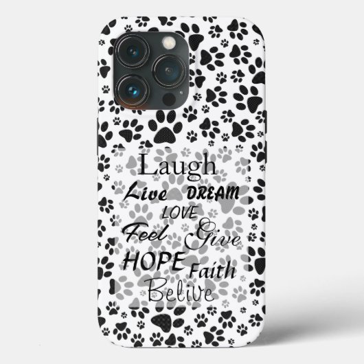 Dog Paws Black and White Polka Dot Case-Mate iPho Case-Mate iPhone Hülle (Rückseite)
