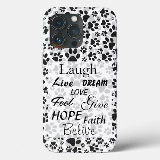Dog Paws Black and White Polka Dot Case-Mate iPho iPhone Hülle (Rückseite)