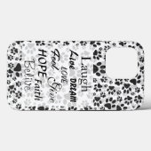 Dog Paws Black and White Polka Dot Case-Mate iPho iPhone Hülle (Rückseite (Horizontal))