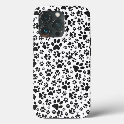 Dog Paws Black and White Polka Dot Case-Mate iPhone Hülle (Rückseite)