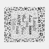 Dog Paws Black and White Polka Dot Fleece Blanket (Vorderseite (Horizontal))
