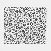 Dog Paws Black and White Polka Dot Fleecedecke (Vorderseite (Horizontal))
