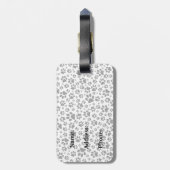 Dog Paws Black and White Polka Dot Gepäckanhänger (Rückseite vertikal)