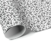 Dog Paws Black and White Polka Dot Geschenkpapier (Rolleneckpunkt)