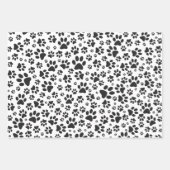 Dog Paws Black and White Polka Dot Geschenkpapier Set (Vorderseite 2)