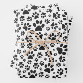 Dog Paws Black and White Polka Dot Geschenkpapier Set (Beispiel)