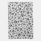 Dog Paws Black and White Polka Dot Geschirrtuch (Vertikal)