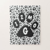 Dog Paws Black and White Polka Dot Jigsaw Puzzle (Vertikal)