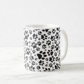 Dog Paws Black and White Polka Dot Kaffeetasse (VorderseiteRechts)