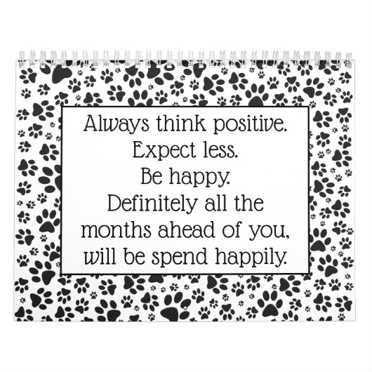 Dog Paws Black and White Polka Dot Kalender (Titelbild)