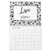 Dog Paws Black and White Polka Dot Kalender (Jan 2027)