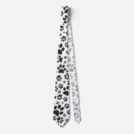 Dog Paws Black and White Polka Dot Krawatte