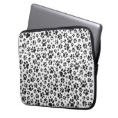 Dog Paws Black and White Polka Dot Laptopschutzhülle (Vorderseite Links)