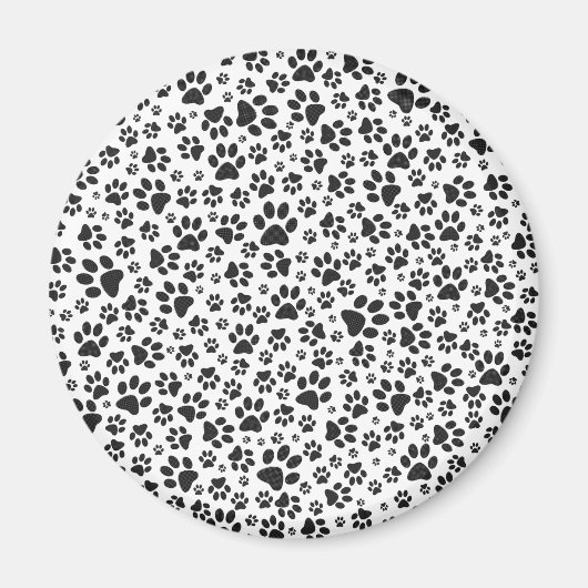 Dog Paws Black and White Polka Dot Magnet (Vorne)