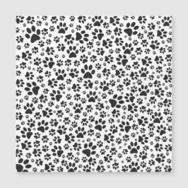 Dog Paws Black and White Polka Dot Magnetkarte