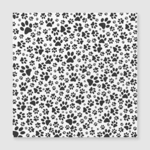 Dog Paws Black and White Polka Dot Magnetkarte