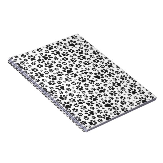 Dog Paws Black and White Polka Dot Notizblock (Rechte Seite)