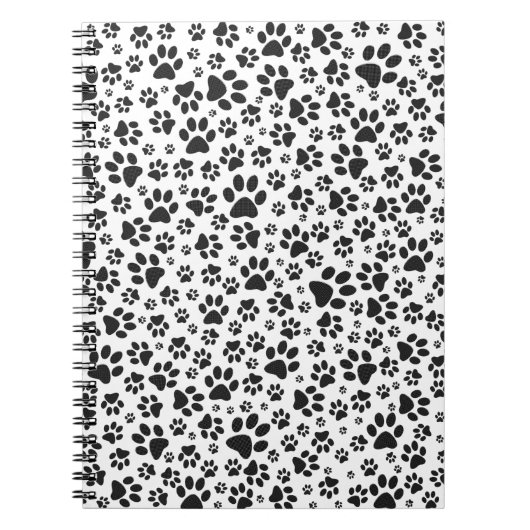 Dog Paws Black and White Polka Dot Notizblock (Vorderseite)
