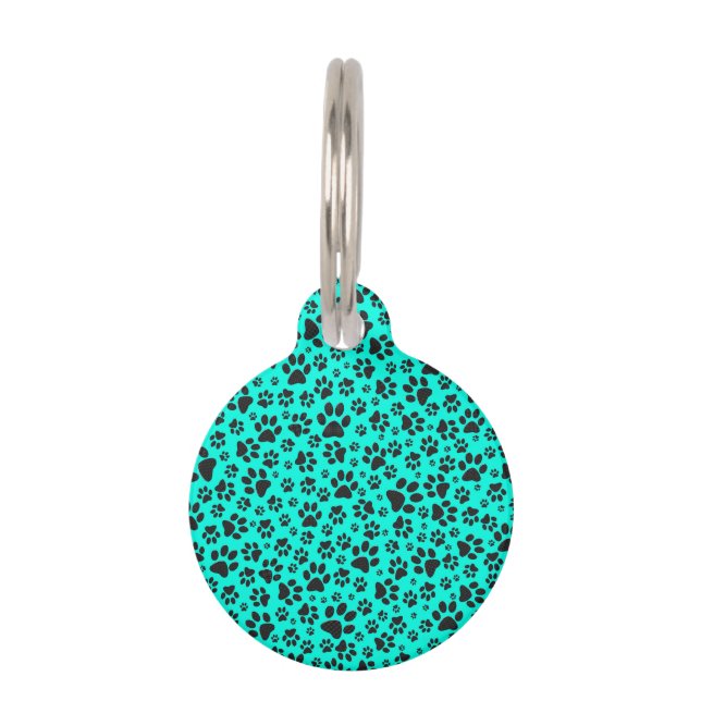 Dog Paws Black and White Polka Dot on viviviviane  Haustiermarke (Vorderseite)