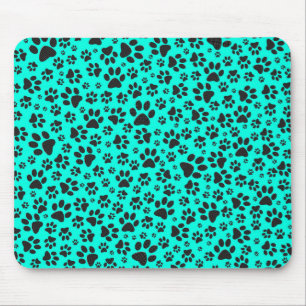 Dog Paws Black and White Polka Dot on viviviviane Mousepad