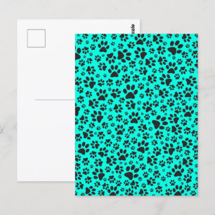 Dog Paws Black and White Polka Dot on viviviviane  Postkarte