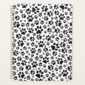 Dog Paws Black and White Polka Dot Planer (Vorderseite)