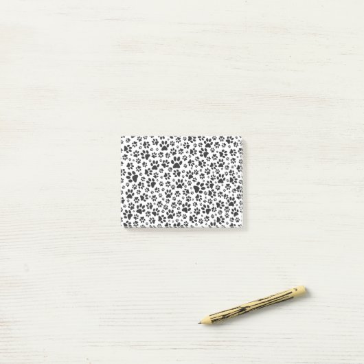Dog Paws Black and White Polka Dot Post-it Klebezettel (Auf Schreibtisch)
