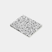 Dog Paws Black and White Polka Dot Post-it Klebezettel (angewinkelt)