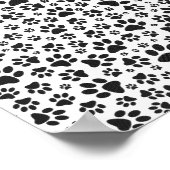 Dog Paws Black and White Polka Dot Poster (Ecke)