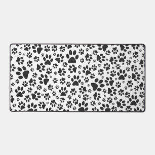 Dog Paws Black and White Polka Dot Schreibtischunterlage