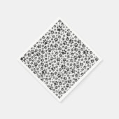 Dog Paws Black and White Polka Dot Serviette (Ecke)