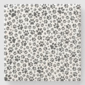 Dog Paws Black and White Polka Dot Steinuntersetzer (Vorderseite)