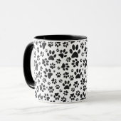 Dog Paws Black and White Polka Dot Tasse (Vorderseite Links)