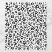 Dog Paws Black and White Polka Dot Weinetikett (Einzelnes Label)