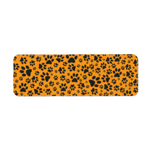 Dog Paws Black & White Polka Dot auf Dahlia Orange