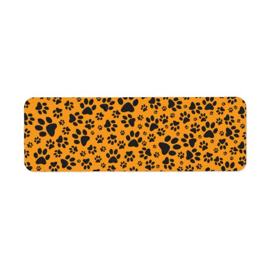 Dog Paws Black & White Polka Dot auf Dahlia Orange (Vorne)