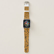Dog Paws Black & White Polka Dot auf Dahlia Orange