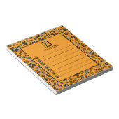 Dog Paws Black & White Polka Dot auf Dahlia Orange Notizblock (angewinkelt)