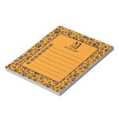 Dog Paws Black & White Polka Dot auf Dahlia Orange Notizblock (Rotiert)