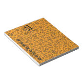 Dog Paws Black & White Polka Dot auf Dahlia Orange Notizblock (angewinkelt)