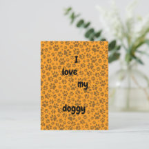 Dog Paws Black & White Polka Dot auf Dahlia Orange