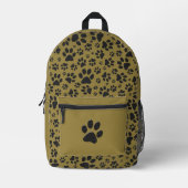 Dog Paws Black & White Polka Dot auf militärischem Bedruckter Rucksack (Vorderseite)