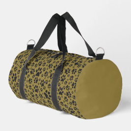 Dog Paws Black & White Polka Dot auf militärischem Duffle Bag
