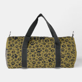 Dog Paws Black & White Polka Dot auf militärischem Duffle Bag (Rückseite)