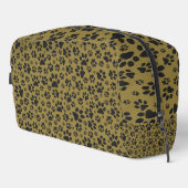 Dog Paws Black & White Polka Dot auf militärischem Waschbeutel (Rechte Ecke)