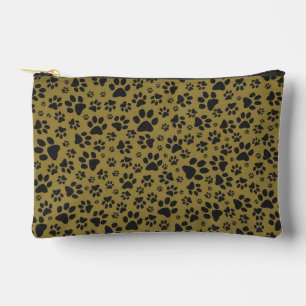 Dog Paws Black & White Polka Dot auf militärischem Zubehörtasche