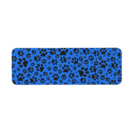 Dog Paws Black & White Polka Dot auf Tech Blue