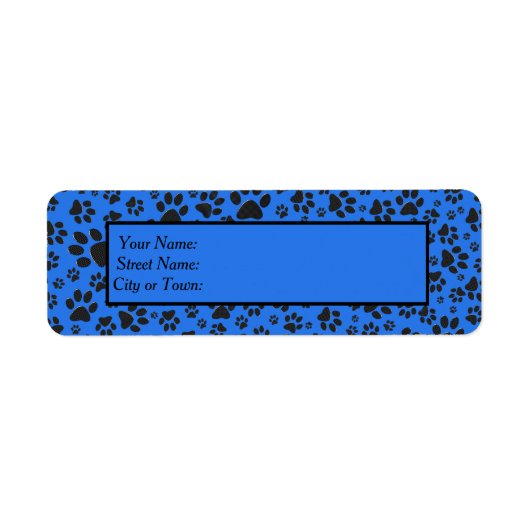 Dog Paws Black & White Polka Dot auf Tech Blue (Vorne)