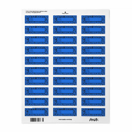 Dog Paws Black & White Polka Dot auf Tech Blue